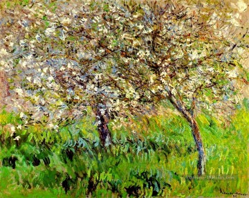  Impressionnistes Tableaux - Les pommiers en fleurs à Giverny Claude Monet Fleurs impressionnistes